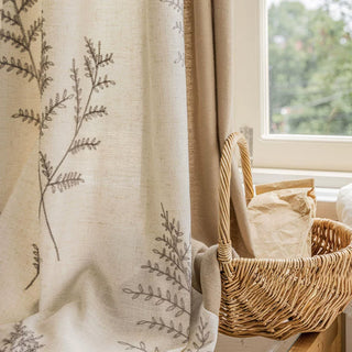 Botanical Embroidered Curtain