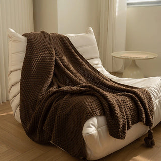 Cozy Knit Tassel Throw Blanket