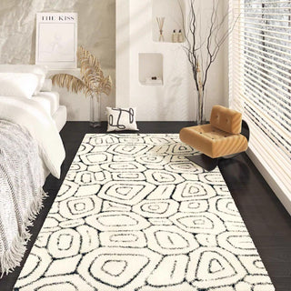 Easy Clean Rug Abstract Pebble Pattern Spillproof Pet Friendly Patterned Bedroom Living Room Area Rug