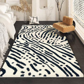 Easy Clean Rug Abstract Zebra Pattern Spillproof Pet Friendly Patterned Bedroom Living Room Area Rug