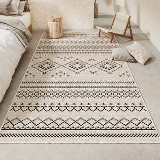 Easy Clean Rug Boho Geometric Patterned Spillproof Boho Bedroom Area Rug