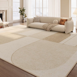 Easy Clean Rug Calm Curves Spillproof Pet-Friendly Minimalist Living Room Area Rug