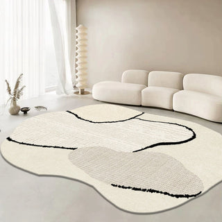 Easy Clean Rug Chic Abstract Flow Spillproof Pet-Friendly Modern Living Room Bedroom Rug