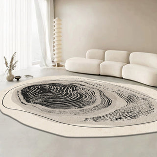 Easy Clean Rug Chic Whirlpool Texture Spillproof Pet-Friendly Modern Living Room Bedroom Rug