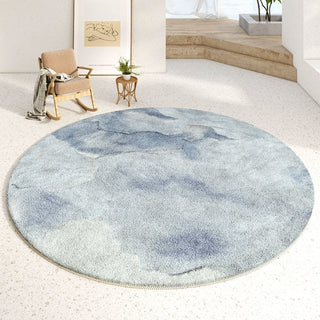 Easy Clean Rug Cloud Drift Spillproof Pet Friendly Modern Living Room Round Rug