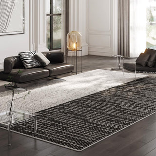 Easy Clean Rug Dual-Tone Modern Texture Spillproof Pet Friendly Patterned Bedroom Living Room Area Rug