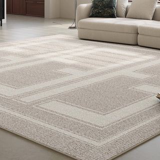 Easy Clean Rug Geometric Modern Spillproof Pet-Friendly Minimalist Living Room Area Rug