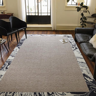 Easy Clean Rug Modern Border Spillproof Pet-Friendly Living Room Large Area Rug