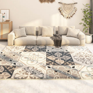 Easy Clean Rug Patchwork Tile Spillproof Pet-Friendly Living Room Large Runner Rug