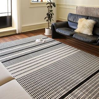 Easy Clean Rug Striped Dash Spillproof Pet-Friendly Living Room Large Area Rug