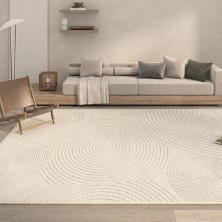 Easy Clean Rug Zen Circle Spillproof Pet-Friendly Living Room Large Area Rug