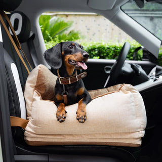 Light Coffee Waterproof Safety Dog Car Seat Bed