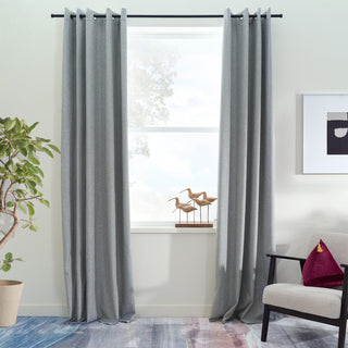 Classic Lightweight Linen Darkening Blackout Scratch-Resistant Window Curtains