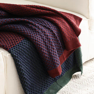 Lux Textured Diamond Knit Throw Blanket