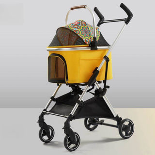 Multifunctional 2-in-1 Aluminum Alloy Dog & Cat Stroller - Ultra-Light & Detachable for Puppies