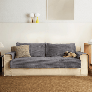 Plush Herringbone Sofa Cover