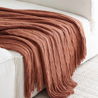 Textured Cable Knit Throw Blanket