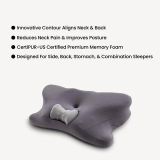 2 in 1 Adjustable Cervical Neck Pillow Butterfly Memory Foam Support for Pain Relief Spinal Alignment