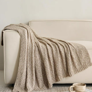 Cozy Ribbed Boucle Throw Blanket