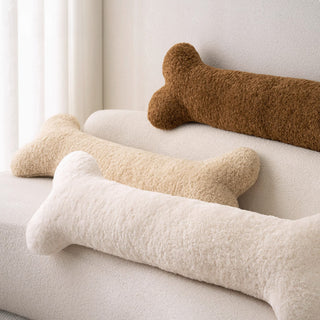 Plush Dog Bone-Shaped Pillow in Soft Hypoallergenic Fabric Perfect for Pet Lovers