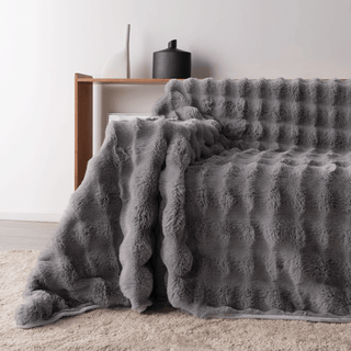 Plush Faux Rabbit Fur Sofa Cover