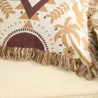 Aztec Boho Throw Blanket and Cushion Cover Set