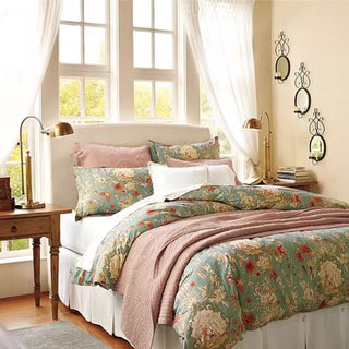 Bohemian Floral Embossed Quilt Set