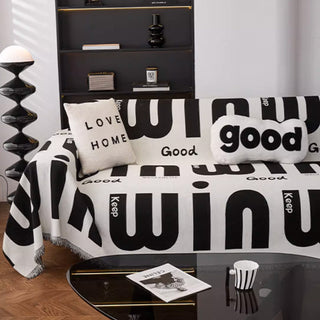 Bold Typography Sofa Cover