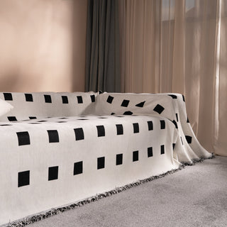 Checkered Onyx Reversible Comfort Sofa / Couch Cover -Final Sale