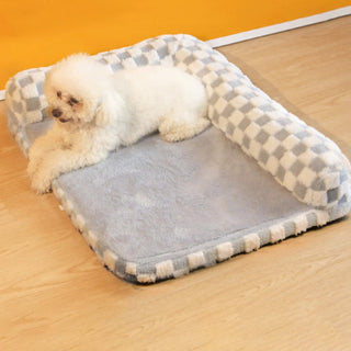 Chequerboard Soft Neck Guard Large Dog Pillow Bed