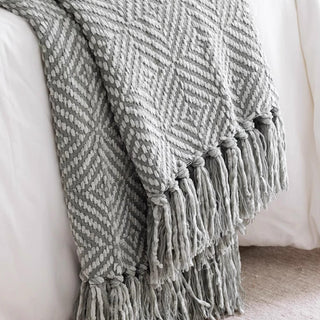 Cozy Chenille Diamond Texture Throw Blanket