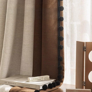 Dual-Tone Pom-Pom Accent Curtain