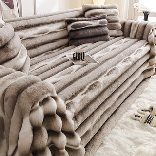 Luxe Faux Fur Layered Sofa/Couch Cover