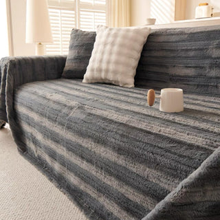 Plush Striped Sofa/Couch Cover