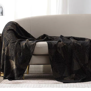 Sleek Geometric Black Throw Blanket