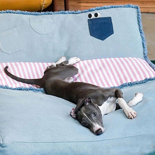 Spacious Foldable Denim Multi-Functional Dog & Cat Sofa Bed