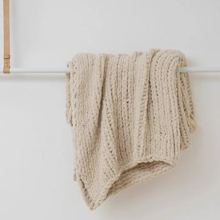 Ultra-Soft Chenille Ribbed Plush Throw Blanket