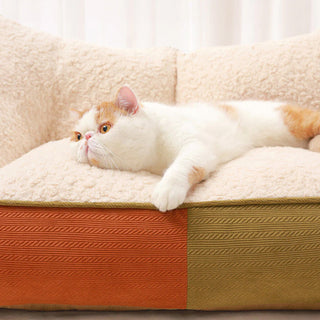 Warm Cozy Multi-Pet Double Pillows Dog & Cat Sofa Bed