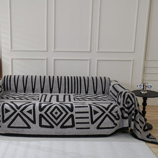 Geometric Pattern Plush Sofa Cover