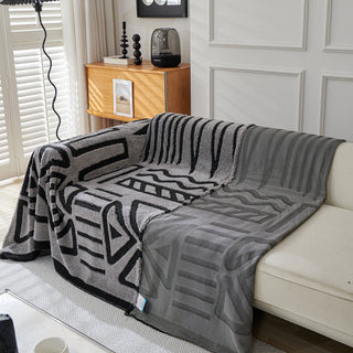 Geometric Pattern Plush Sofa Cover