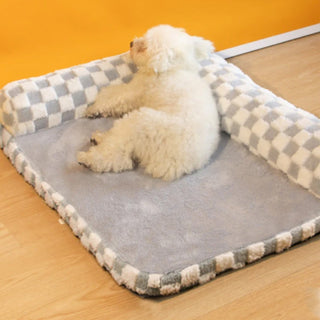 Chequerboard Soft Neck Guard Large Dog Pillow Bed