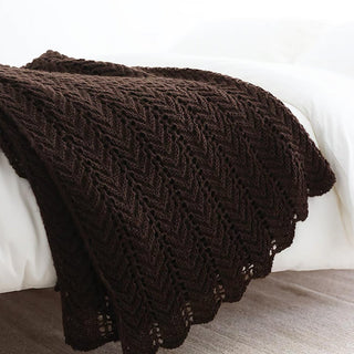 Cozy Chevron Knit Throw Blanket