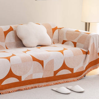 Playful Geometric Circle Sofa Cover for a Modern Vibrant Living Room Look