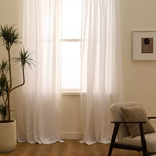 Minimalist Sheer Square Privacy Sheer Window Curtain