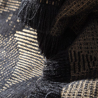 Sleek Geometric Black Throw Blanket