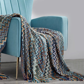 Zigzag Knit Throw Blanket