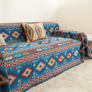 Azure Boho Chic Sofa Cover - Final Sale