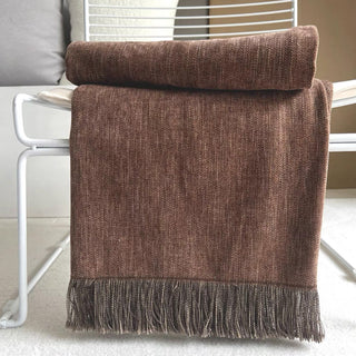 Chenille Rustic Charm Tassel Bed Blanket