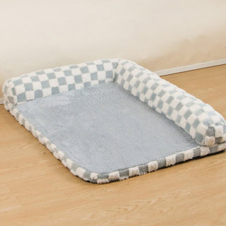 Chequerboard Soft Neck Guard Large Dog Pillow Bed