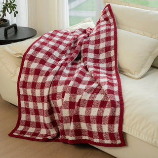 Cozy Festive Checkered Throw Blanket